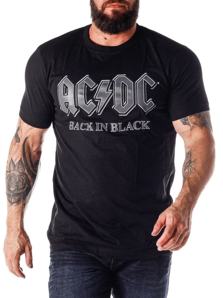 Hot Urban Classics Acdc Back In Black T-Paita - Musta