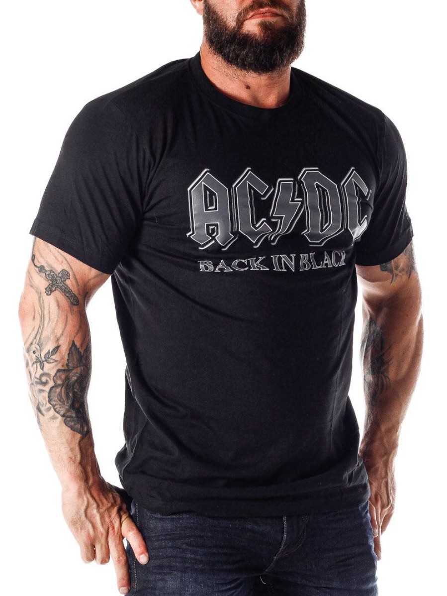 Hot Urban Classics Acdc Back In Black T-Paita - Musta