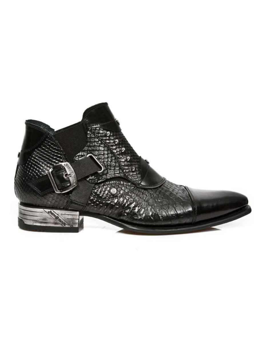 Hot New Rock Shoes Tacon New Rock Bootsit - Musta