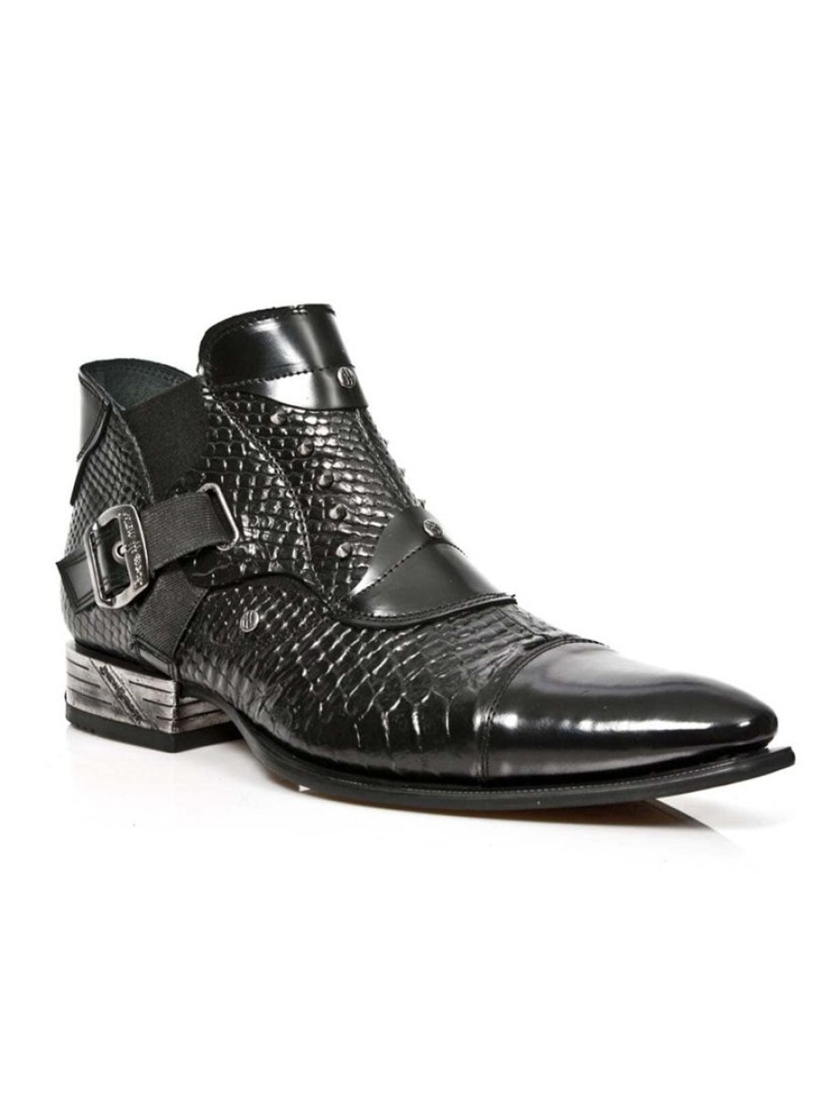 Hot New Rock Shoes Tacon New Rock Bootsit - Musta