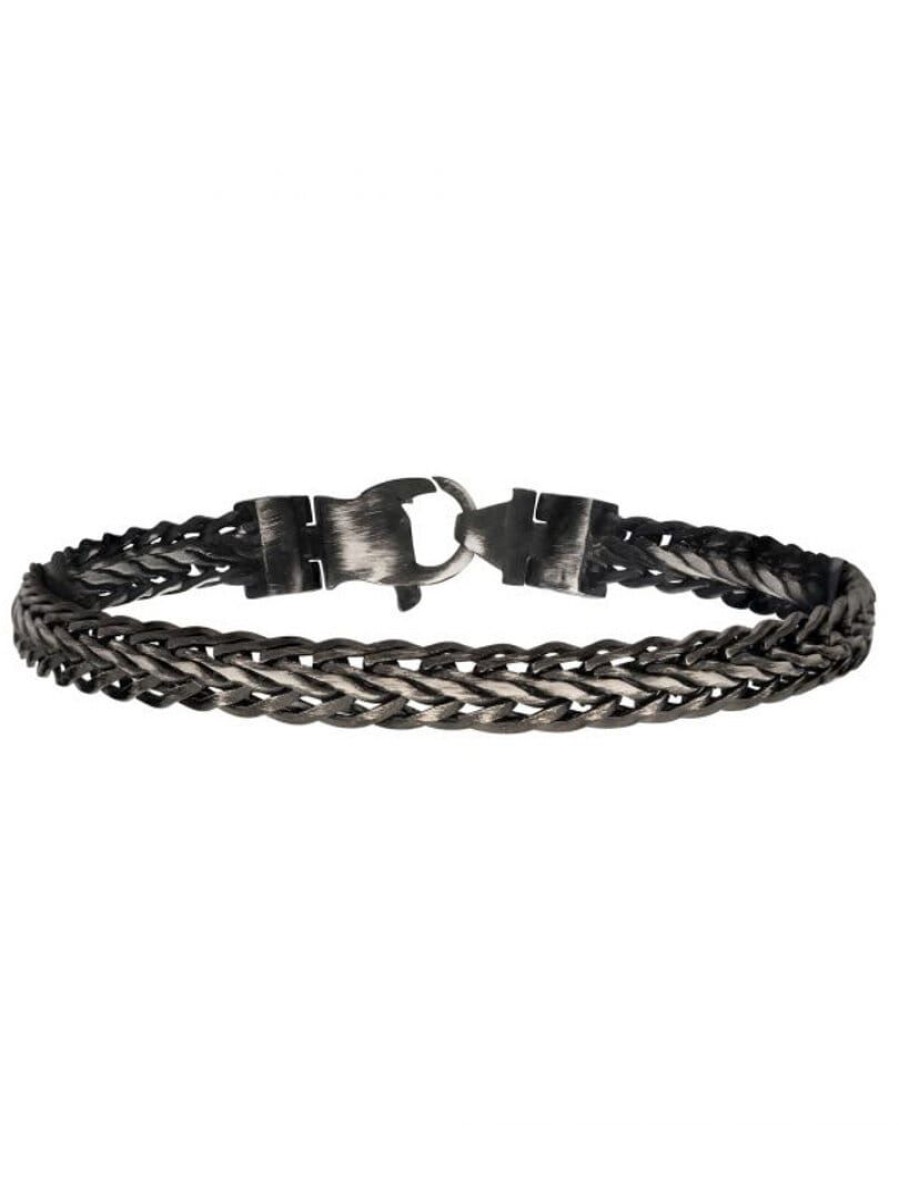 New Inox Spiga Chain Inox Rannekoru - Musta/Hopea