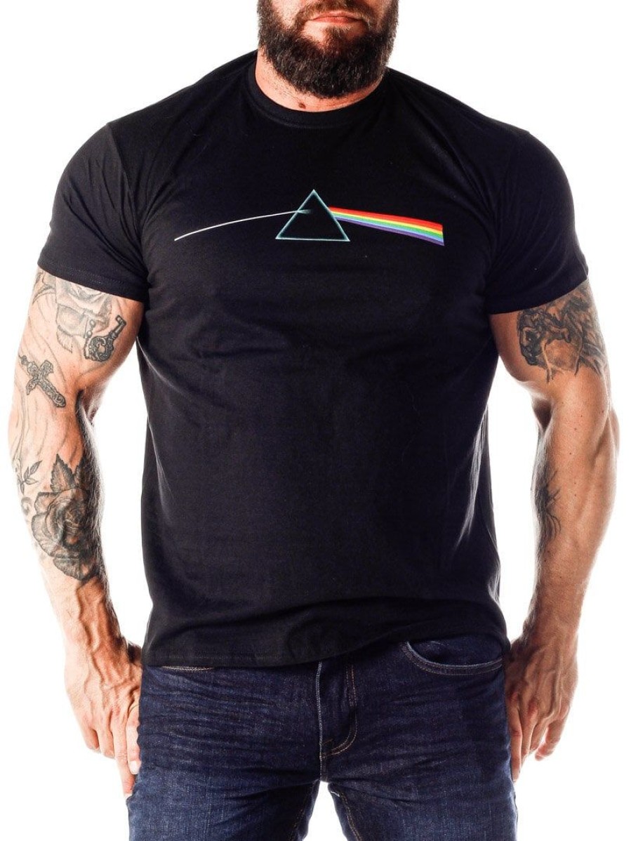 Wholesale Urban Classics Pink Floyd Dark Side Of The Moon T-Paita - Musta