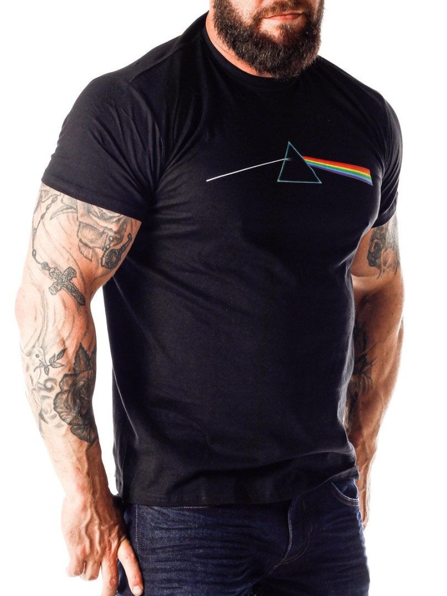 Wholesale Urban Classics Pink Floyd Dark Side Of The Moon T-Paita - Musta