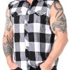 Best Brandit Checkshirt Sleeveless Paita - Valkoinen/Musta