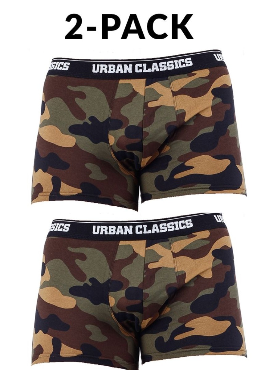 New Urban Classics 2-Pack Urban Camo Bokserishortsit - Khaki