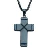 Online Inox Blue Ridged Cross Inox Kaulakoru - Sininen