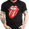 Clearance Urban Classics Rolling Stones Tongue T-Paita - Musta