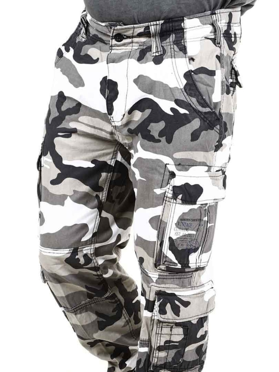 New Brandit Brandit Pure Slim Fit Housut - Valkoinen/Camo