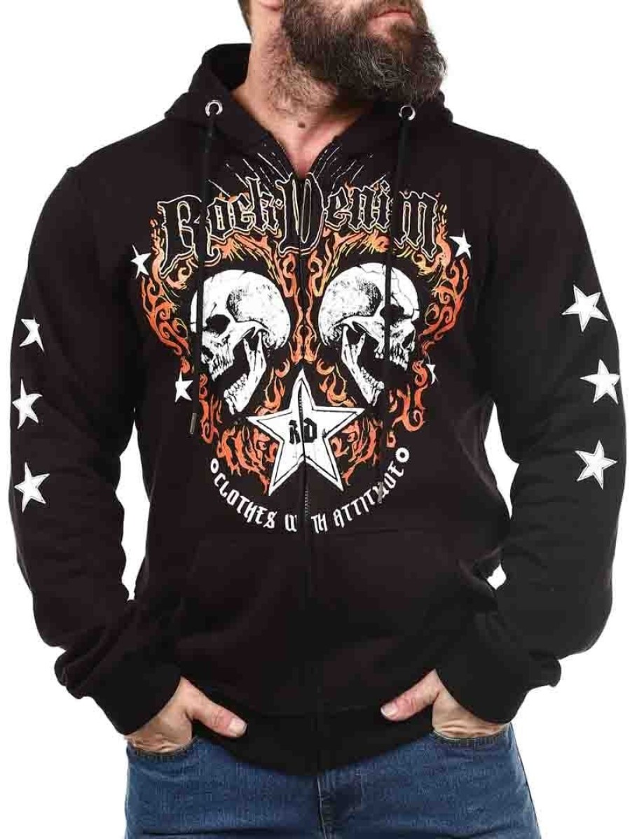 New Rockdenim Rd Skull Huppari - Musta