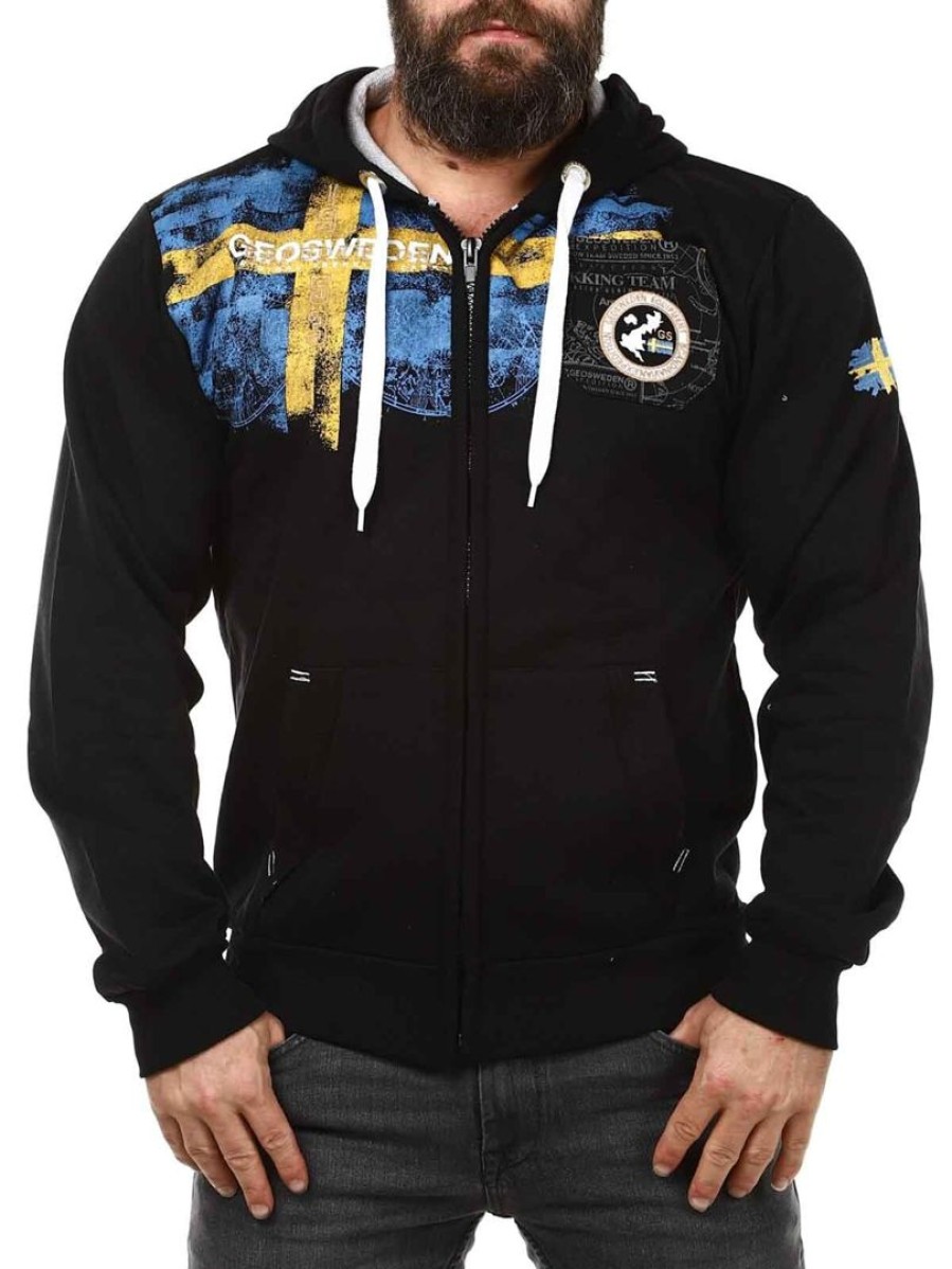 Hot Geographical Norway Genox Geo Sweden Zip Huppari - Musta