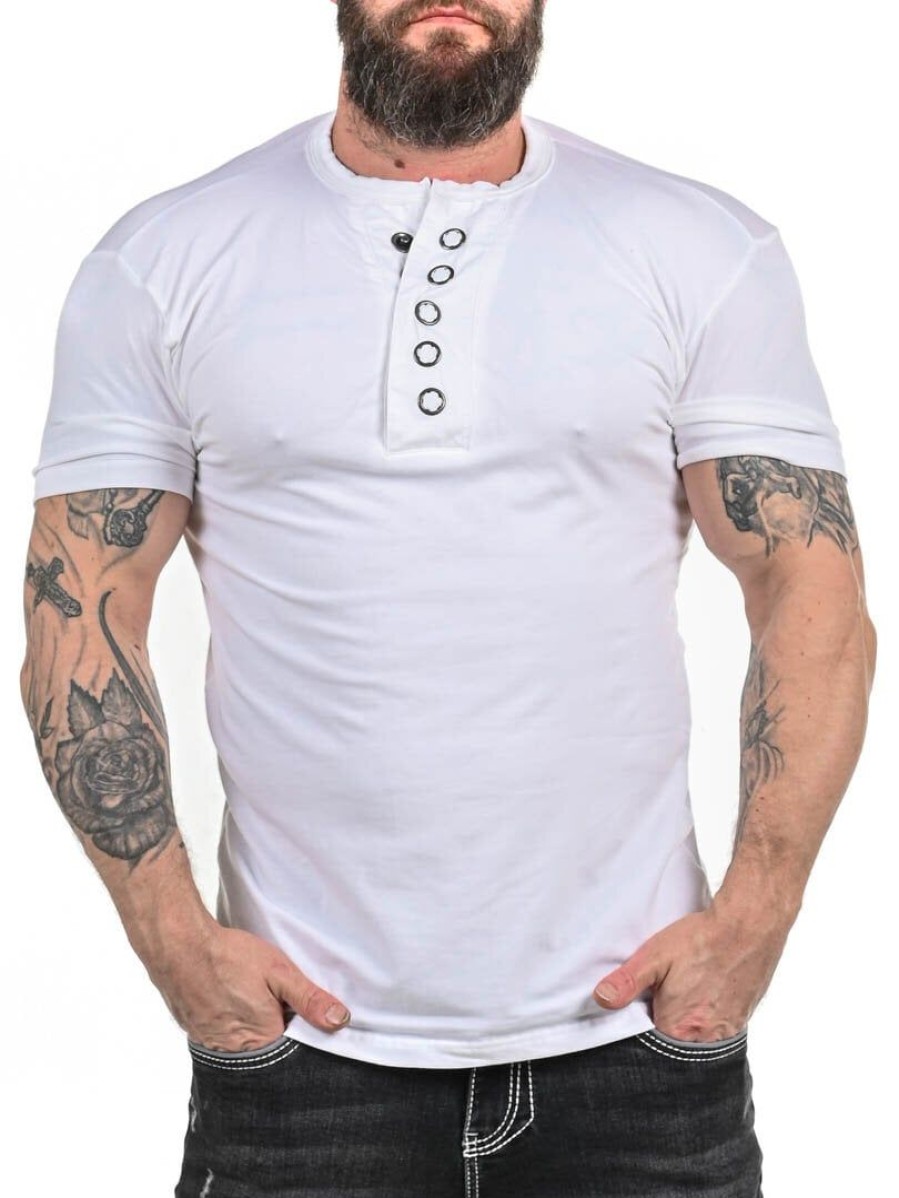 New Rockdenim Rd Button T-Paita - Valkoinen