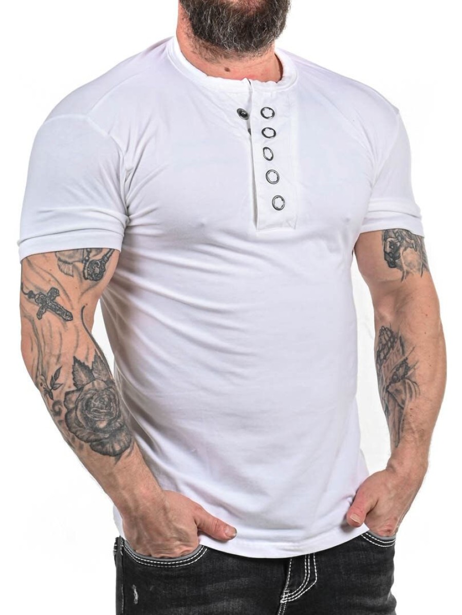 New Rockdenim Rd Button T-Paita - Valkoinen