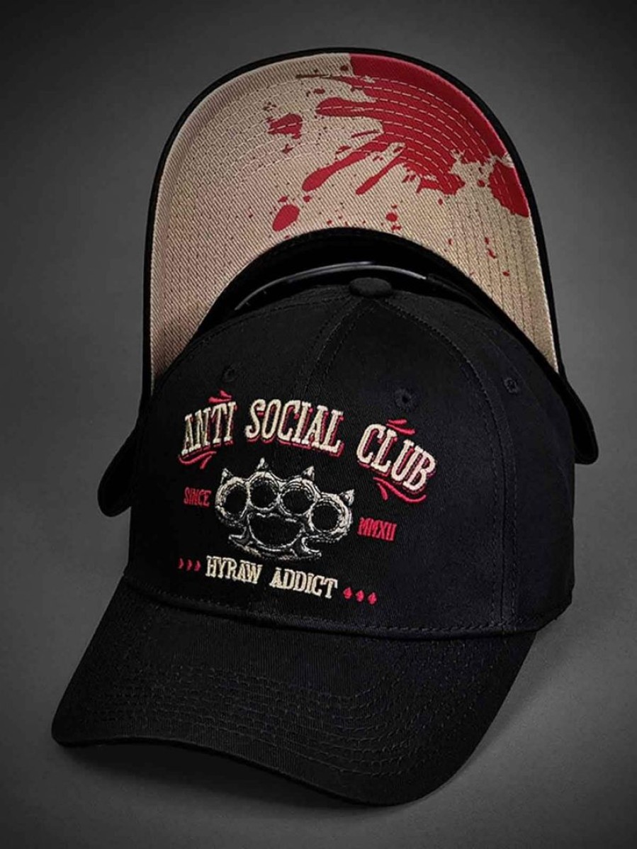 Wholesale Hyraw Hyraw Anti Social Club Trucker Lippis - Musta