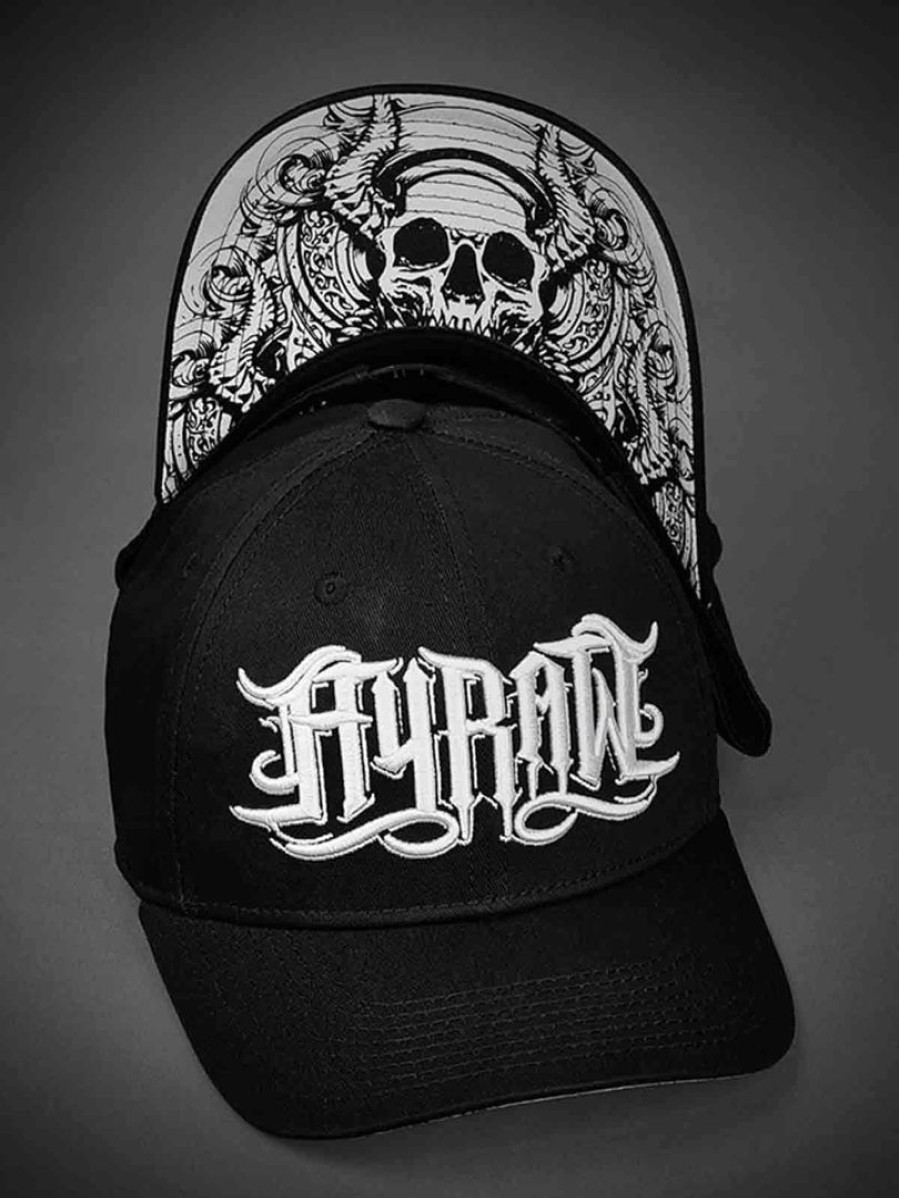 Online Hyraw Hyraw Graphic Skull Trucker Lippis - Musta/Valkoinen