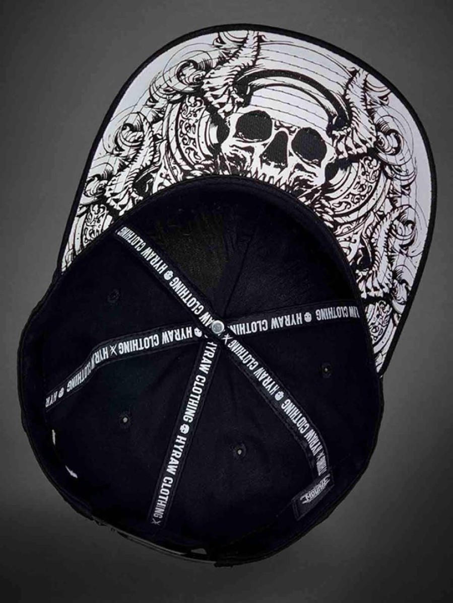 Online Hyraw Hyraw Graphic Skull Trucker Lippis - Musta/Valkoinen