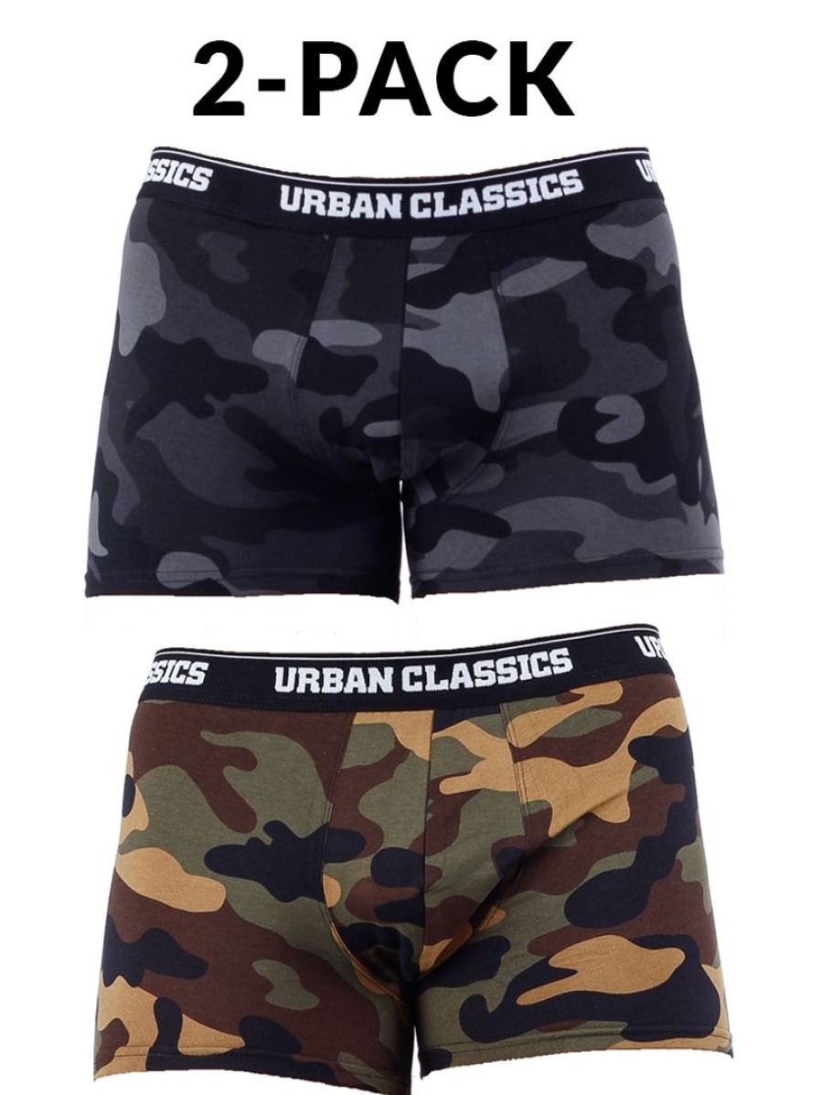 Online Urban classics 2-Pack Urban Bokserishortsit - Khaki/Harmaa