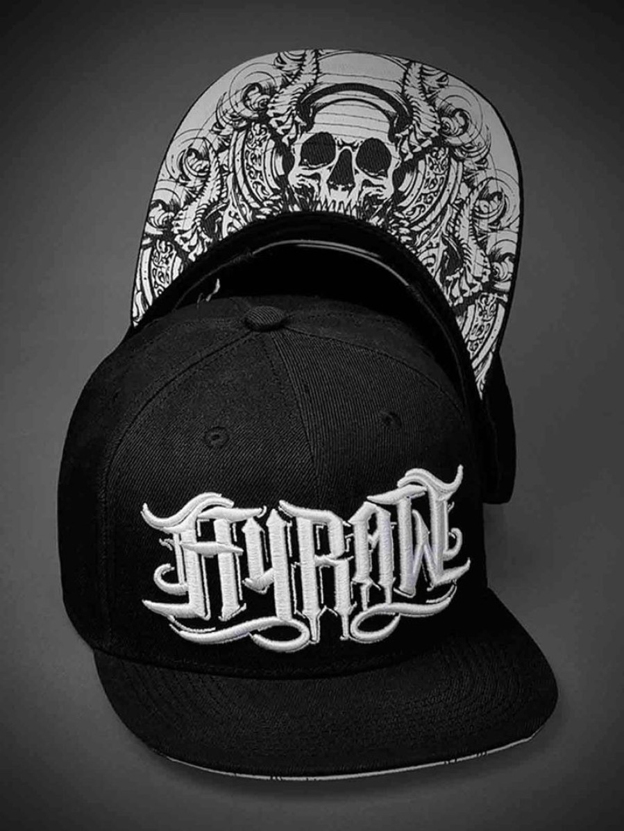 Hot Hyraw Hyraw Graphic Skull Lippis - Musta/Valkoinen